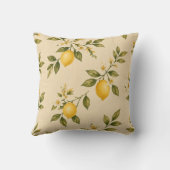 Mediterranean Lemon and Leaves Cushion クッション (裏面)
