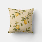 Mediterranean Lemon and Leaves Cushion クッション (正面)