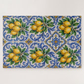 Mediterranean Lemon Azulejo Tile ジグソーパズル (横)