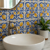 Mediterranean Lemon Blossom Ceramic Hand Painted タイル