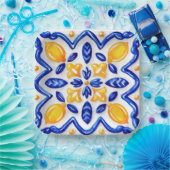 Mediterranean Lemon Blossom Ceramic Hand Painted ペーパープレート (パーティー)