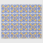 Mediterranean Lemon Blossom Ceramic Hand Painted ラッピングペーパー (フラット)
