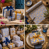 Mediterranean Lemon Blossom Ceramic Hand Painted ラッピングペーパー