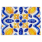 Mediterranean Lemon Blossom Ceramic Hand Painted ラージペーパーバッグ (正面)
