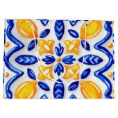 Mediterranean Lemon Blossom Ceramic Hand Painted ラージペーパーバッグ (裏面)