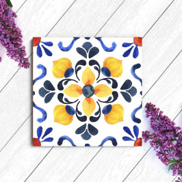 Mediterranean Lemon Blossom Hand Painted Portugues タイル