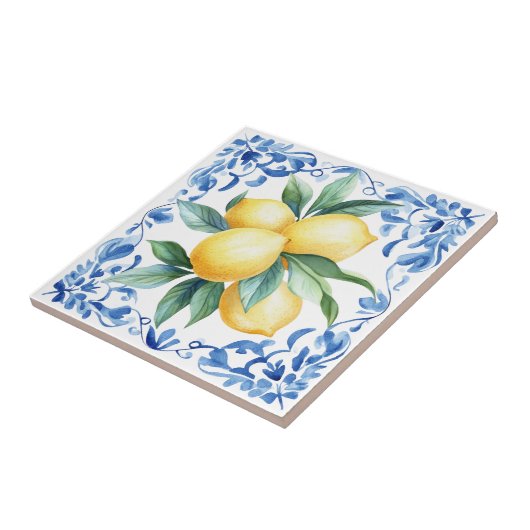 Mediterranean Lemon Blue タイル (側面)