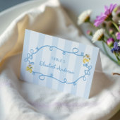 Mediterranean Lemon Blue Bows Place card テーブルナンバー