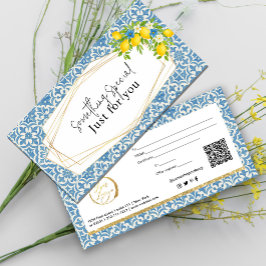 Mediterranean Lemon & Blue Tile Gift Card サンキューカード