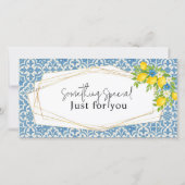 Mediterranean Lemon & Blue Tile Gift Card サンキューカード (正面)