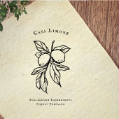 Mediterranean Lemon Botanical Kitchen Rubber Stamp ラバースタンプ