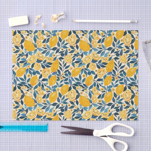  Mediterranean Lemon Botanical Tissue Paper 薄葉紙 (クラフト)
