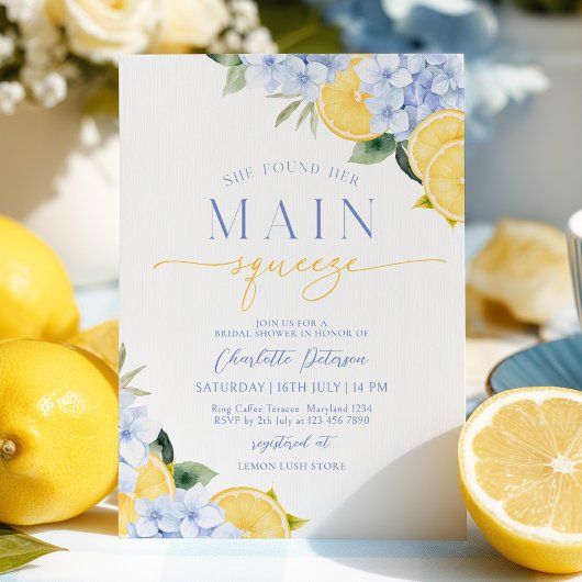 Mediterranean Lemon Bridal Shower 招待状