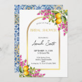 Mediterranean Lemon Bridal Shower 招待状 (正面/裏面)
