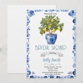 Mediterranean lemon Bridal Shower invitation 招待状 (正面/裏面)