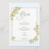 Mediterranean Lemon Coastal Stripe Wedding メニュー (正面)