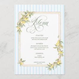 Mediterranean Lemon Coastal Stripe Wedding メニュー