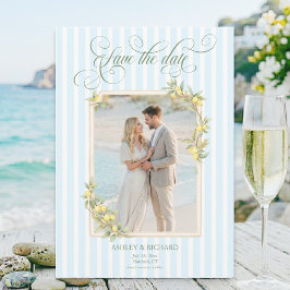 Mediterranean Lemon Coastal Wedding Photo セーブザデート