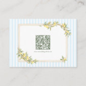 Mediterranean Lemon Coastal Wedding RSVP QR Code エンクロージャーカード (裏面)