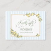 Mediterranean Lemon Coastal Wedding RSVP QR Code エンクロージャーカード (正面)