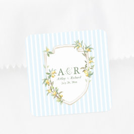 Mediterranean Lemon Coastal Wedding Square Sticker スクエアシール