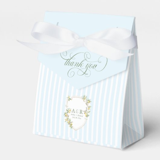 Mediterranean Lemon Crest Wedding フェイバーボックス (正面サイド)