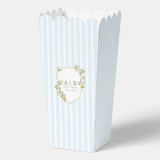 Mediterranean Lemon Crest Wedding Popcorn フェイバーボックス (裏面)
