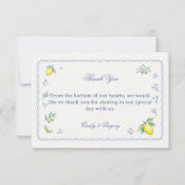 Mediterranean Lemon Floral Appreciation Design サンキューカード (正面)