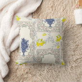 Mediterranean Lemon Floral Pattern  クッション (ブランケット)
