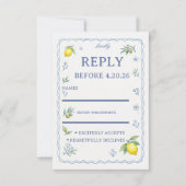 Mediterranean Lemon Floral Response Design 出欠カード (正面)