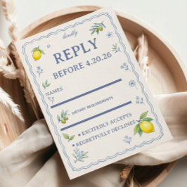 Mediterranean Lemon Floral Response Design 出欠カード