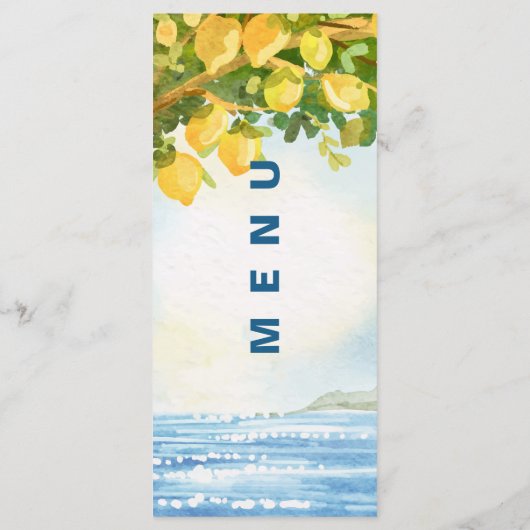 Mediterranean Lemon Grove Coastal Wedding Dinner メニュー (裏面)