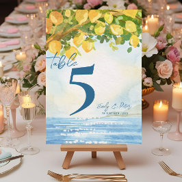 Mediterranean Lemon Grove Wedding Table Number サンキューカード
