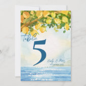 Mediterranean Lemon Grove Wedding Table Number サンキューカード (正面)