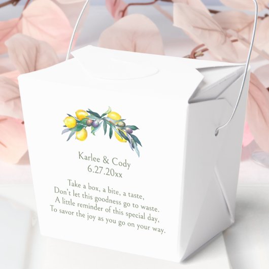 Mediterranean Lemon & Olive Take Me Home Leftover フェイバーボックス