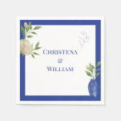 Mediterranean Lemon Personalized Wedding Napkins スタンダードカクテルナプキン (正面)