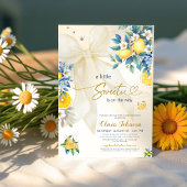 Mediterranean Lemon Sweetie Citrus Bow Baby Shower 招待状