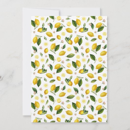 Mediterranean Lemon Theme Bridal Invitation 招待状 (裏面)