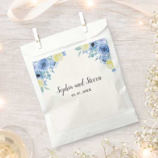 Mediterranean Lemon-Themed Wedding フェイバーバッグ (クリップ留めされた状態)