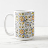 Mediterranean Lemon Tile Italian Coastal Design コーヒーマグカップ (左)