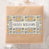 Mediterranean Lemon Tile Italian Coastal Design ラベル (インサイチュ)