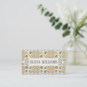 Mediterranean Lemon Tile Italian Coastal Design 名刺 (スタンド正面)