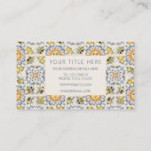 Mediterranean Lemon Tile Italian Coastal Design 名刺 (裏面)
