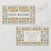 Mediterranean Lemon Tile Italian Coastal Design 名刺 (正面/裏面)