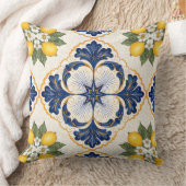 Mediterranean Lemon Tile Italian Talavera クッション (ブランケット)