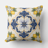 Mediterranean Lemon Tile Italian Talavera クッション (正面)