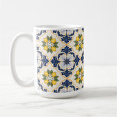 Mediterranean Lemon Tile Italian Talavera コーヒーマグカップ (左)