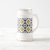 Mediterranean Lemon Tile Italian Talavera ビールジョッキ (正面右)
