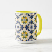 Mediterranean Lemon Tile Italian Talavera マグカップ (正面右)