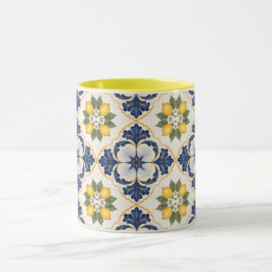 Mediterranean Lemon Tile Italian Talavera マグカップ (中央)